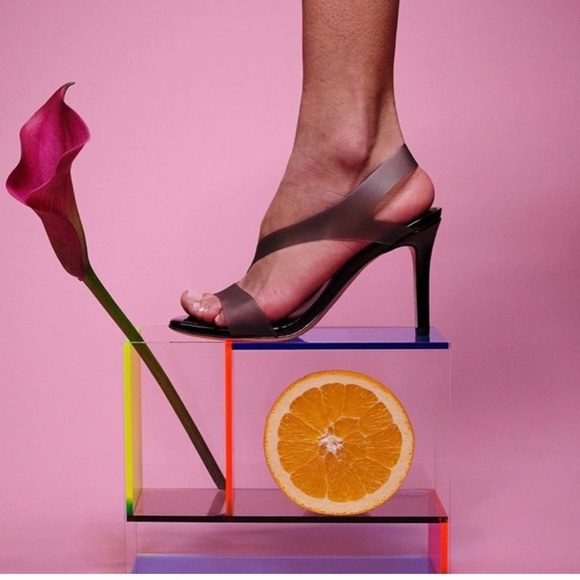 Deltan Shoes - 👠 Deltan Black Strappy Sandal Heels Size 7M Open Toe Slip On Dress Shoes X-1